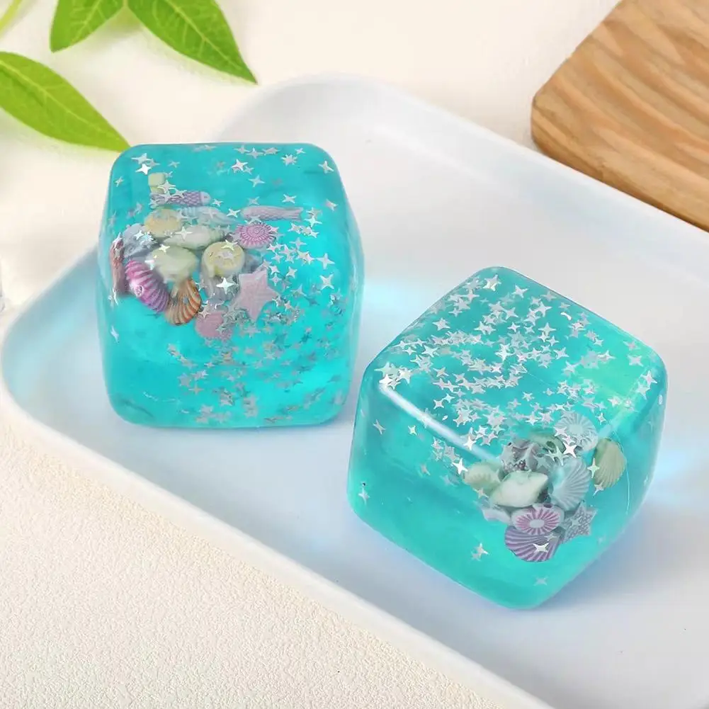 Eiswürfel Squishy, Dehnbare Eiswürfel Stressbälle Weiche Langsam Aufsteigende Squishy Stressabbau-Sensorikspielzeuge Meeresschnecken Fidget-Spielzeug