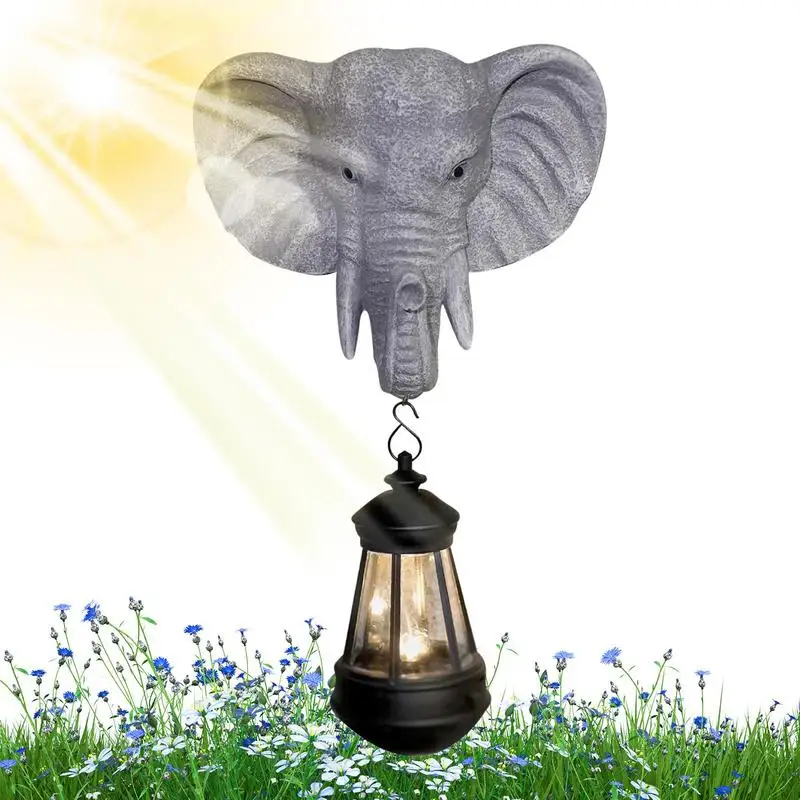 

Garden Lanterns Elephant Decor Solar Lantern Lights Resin Lamp Decorative Lights Ambient Lighting Cute Decor Outside Decorations