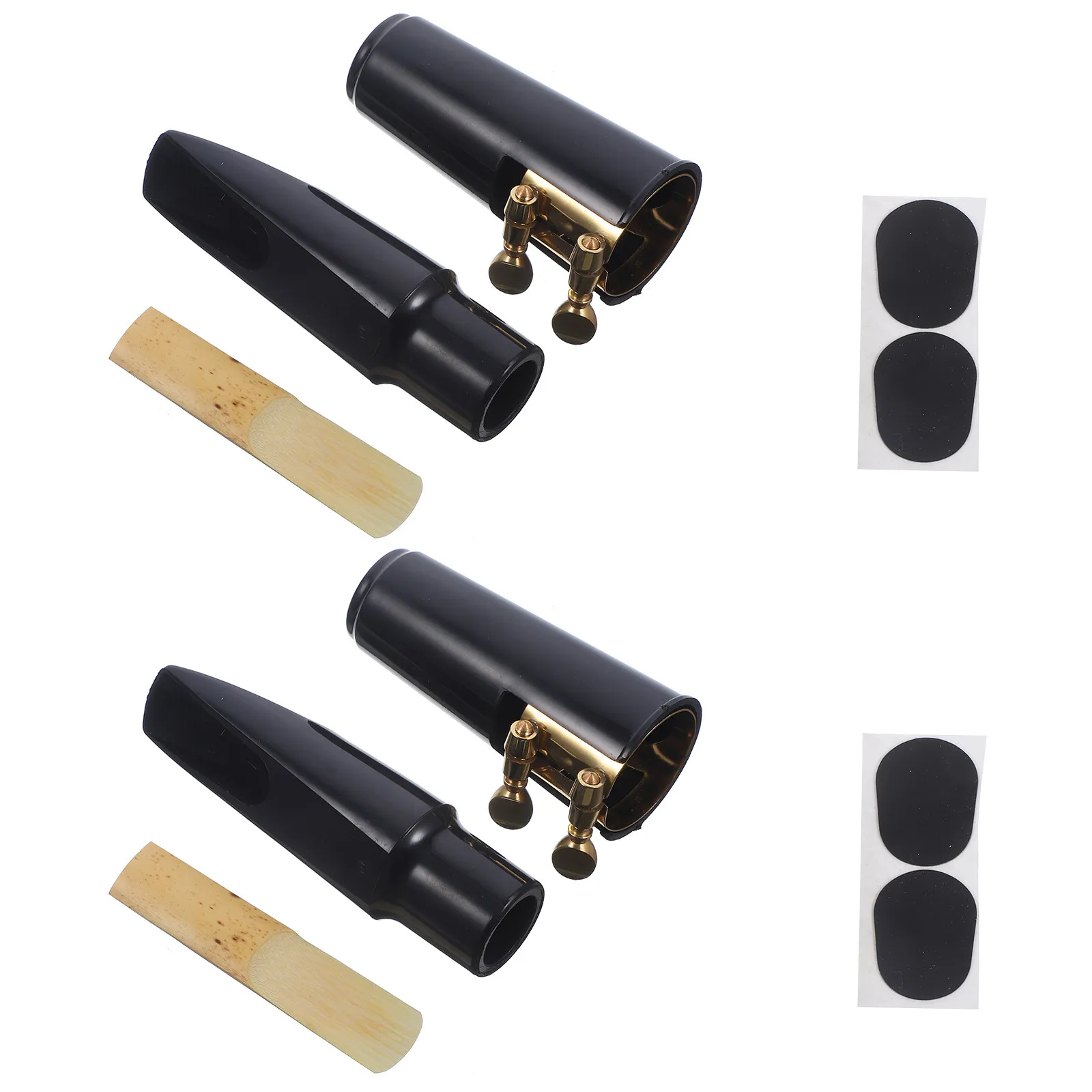 

2Sets Alto Saxophone Mouthpiece Kit with Ligature Cap Mouthpiece Pad Reeds Plastic Metal Resistant for Alto Sax