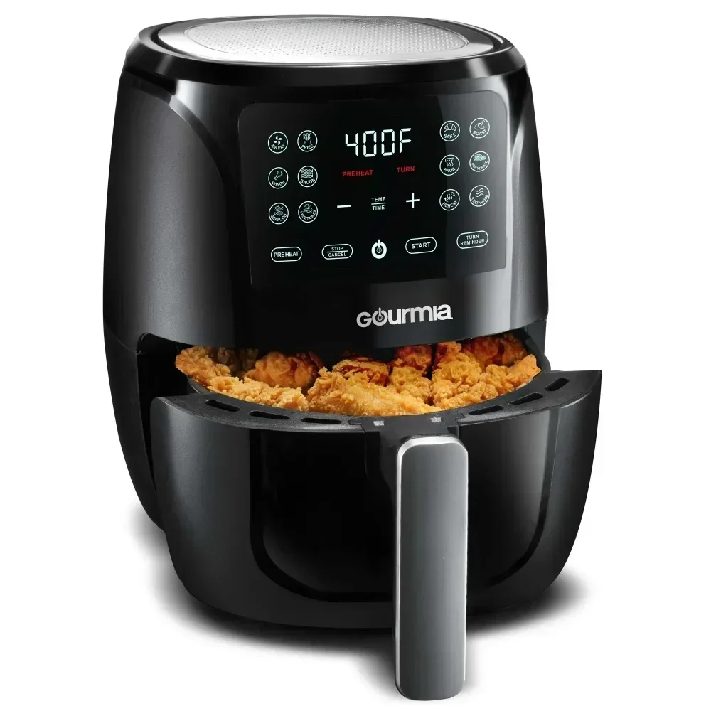 # l 4 Qt Digital Air Fryer com cozimento guiado, preto