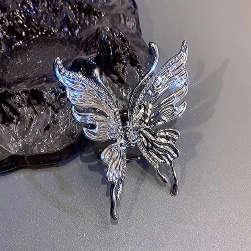 Metal Butterfly Large Grab Clip Female Summer Premium Feeling Back of Head Shark Clip Hair Clip High-end Exquisite Clip Headwear