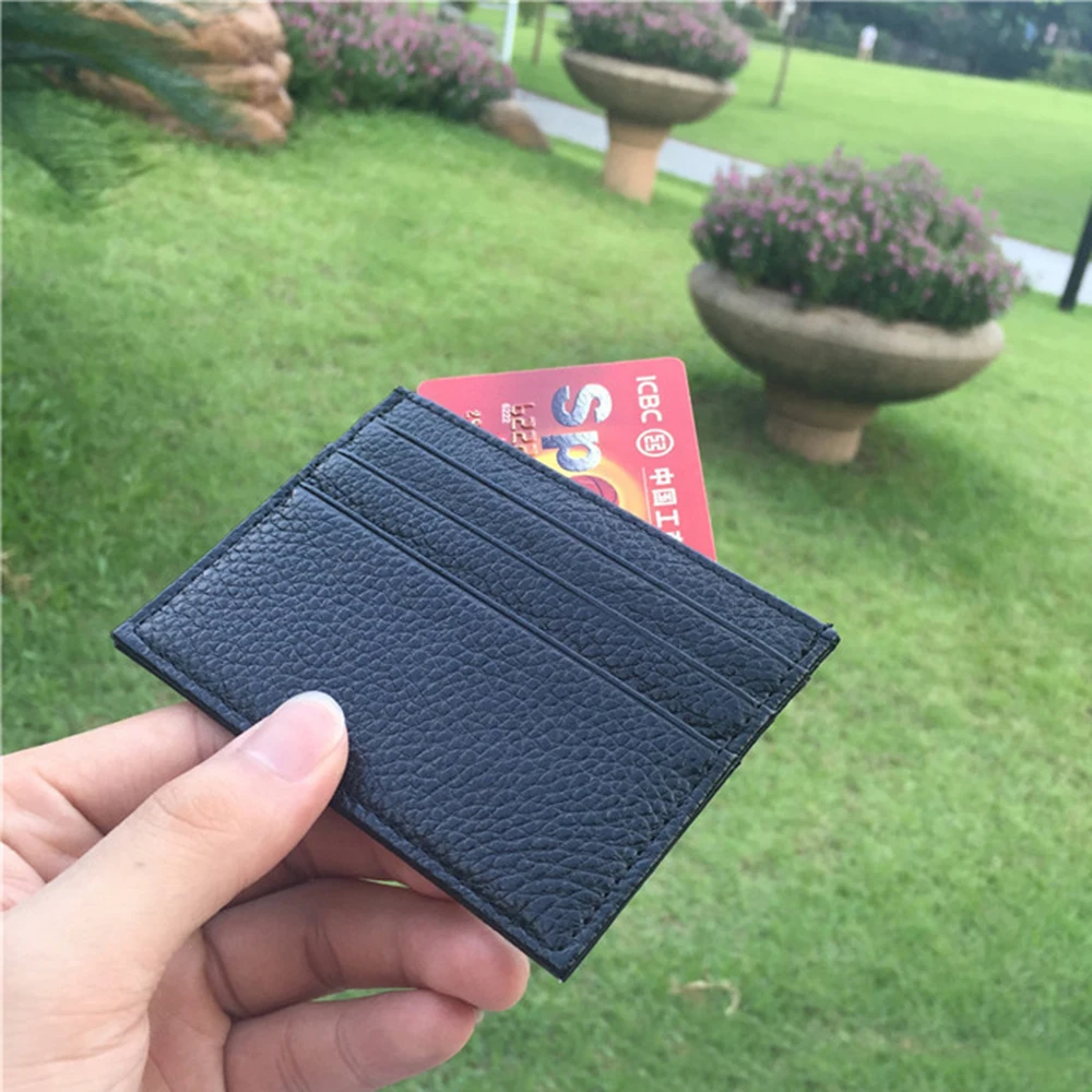 100% Genuine Cow Leather ID Card Holder Fashion Business Classic Bank Credit Card Sleeve Gift Slim Multi Men Women Card Case