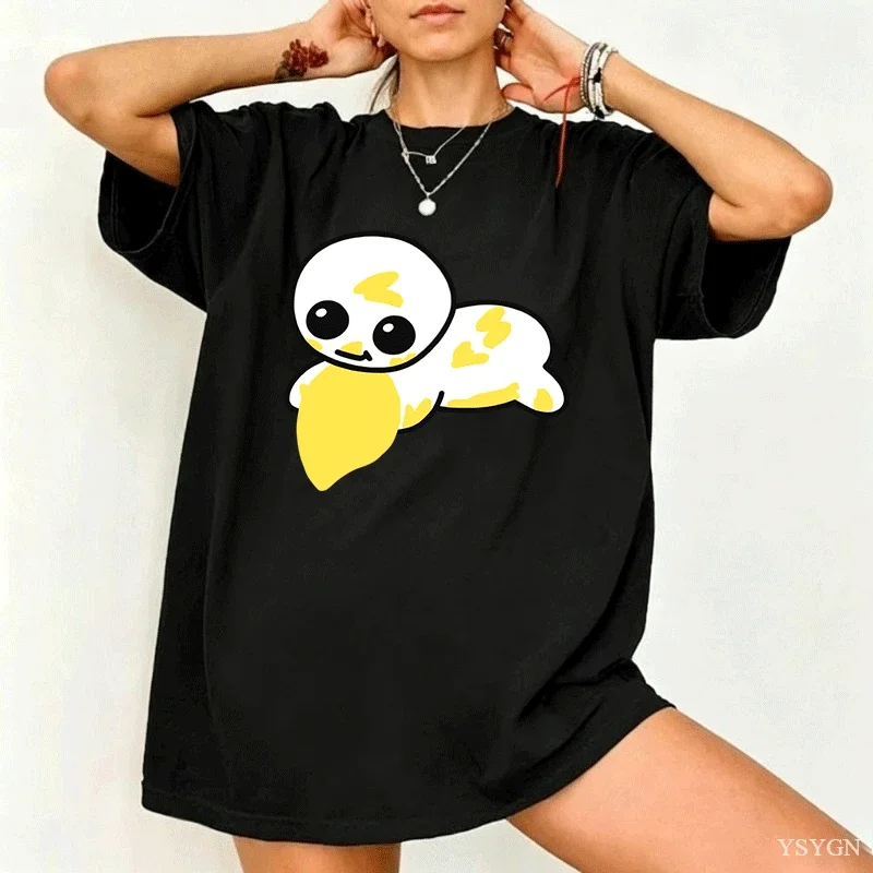 Autism Creature Eating Mango T Shirt Autistic Teen Casual Cotton Short Sleeve Round Neck Women Tshirt Summer Loose Tees Tops