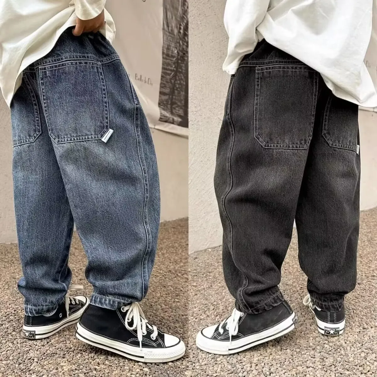 Boys\' jeans Spring new Kids loose pants denim children\'s handsome autumn pants 3 5 7 8 9 Years