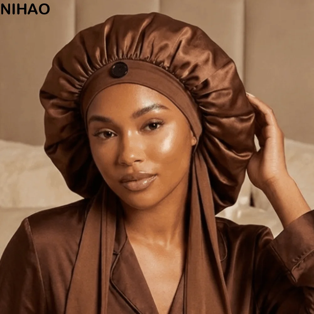 Satin Hair Bonnet - Silky Satin Satin Long Dreadlock Sleep
