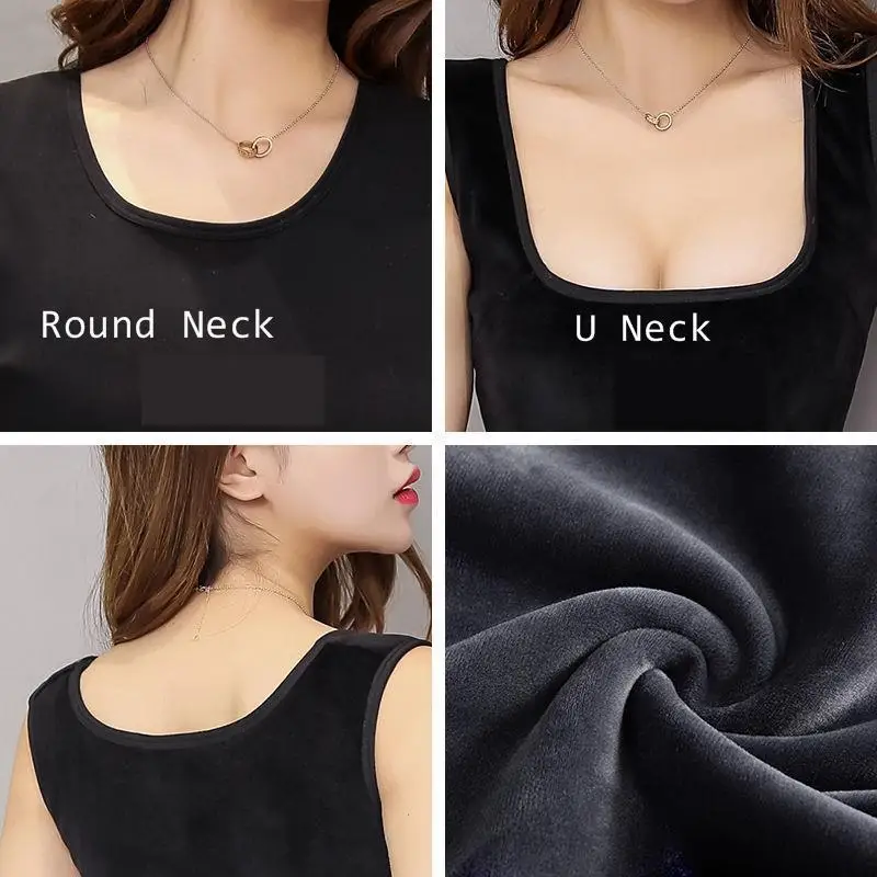 2020 Spring Warm Velvet Thermal Clothing For Women Winter intim Underwear U O-neck Basic for thermos Tops bustier corset Female