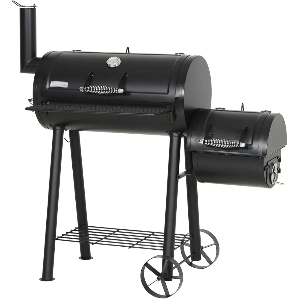 Offset Smoker Charcoal Grills with 28-Inch Cook Chamber, Barrel Smoker and Charcoal Grill Combo