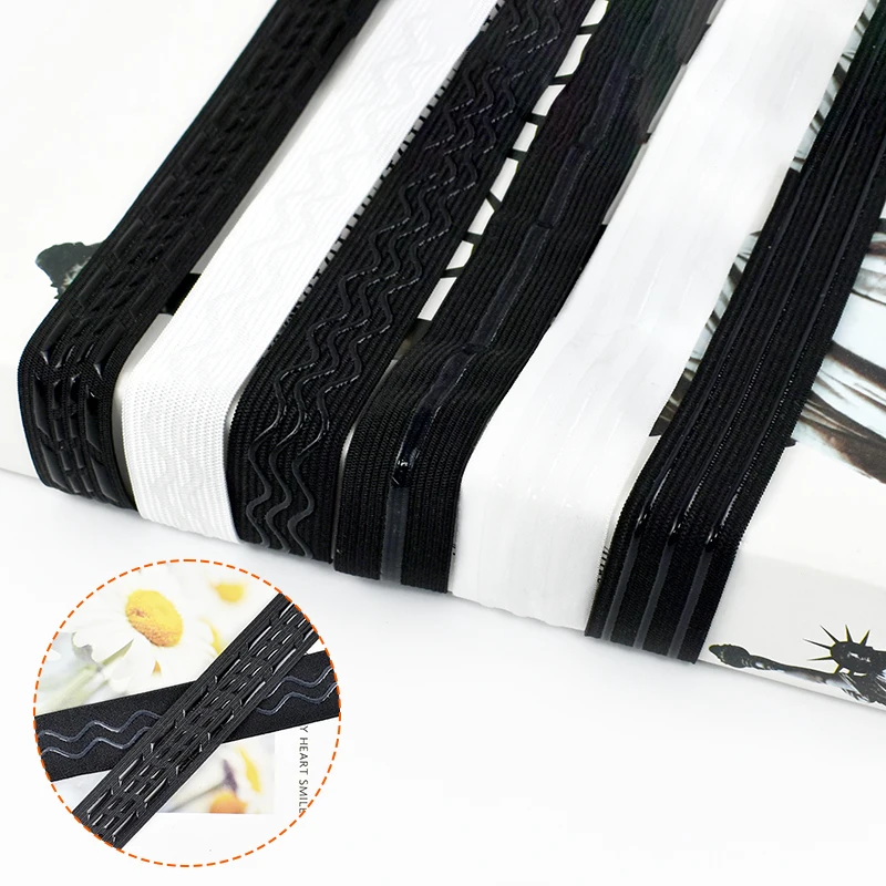

5/10M 20-50mm Elastic Band Sewing Underwear Bra Strap Belt Non-slip Silicone Rubber Bands Waistband Clothes Ribbon Accessories