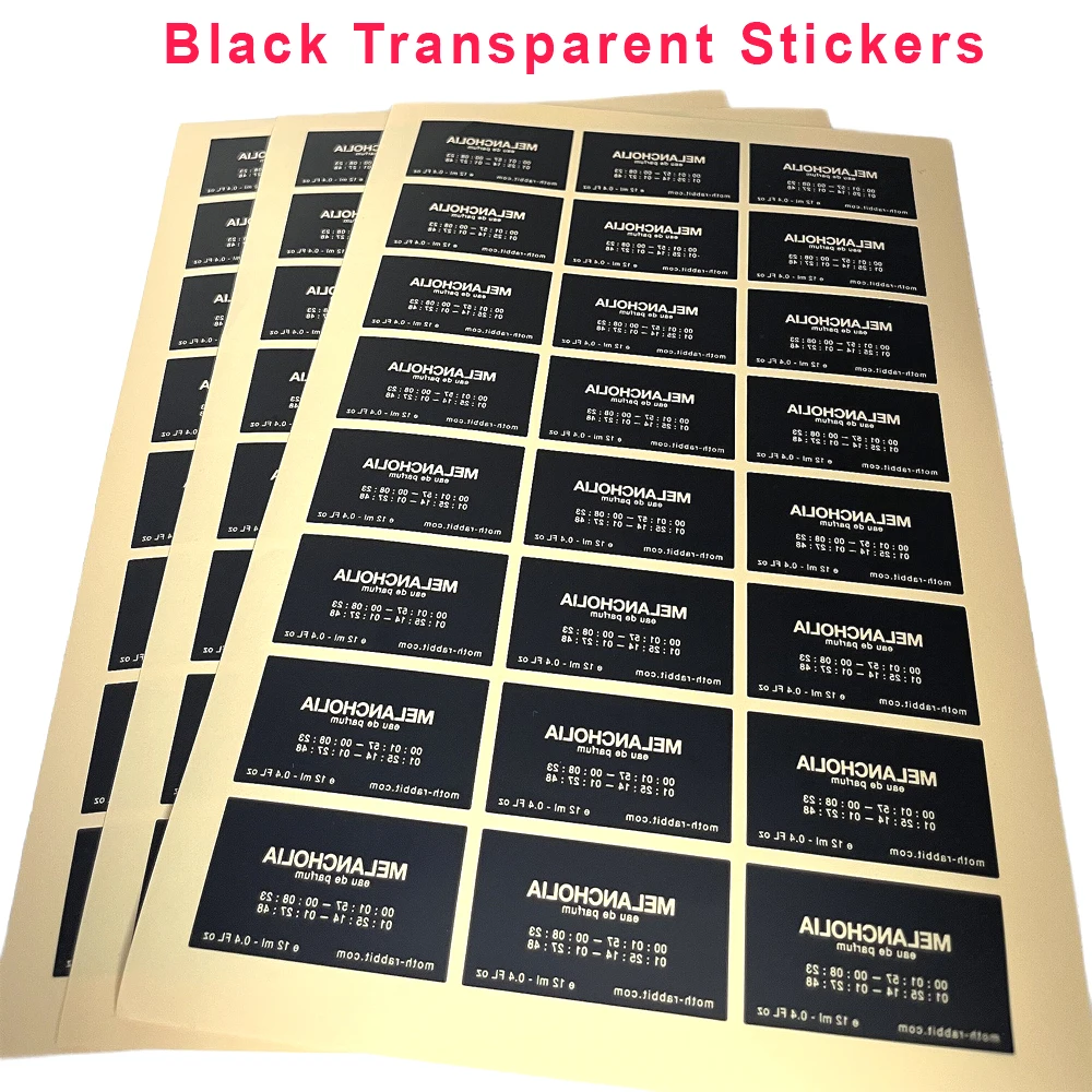 Black Transparent Stickers Printed Content Double-sided Display Available In Glass Doors Stationery Anti-scratch Sticker Labels