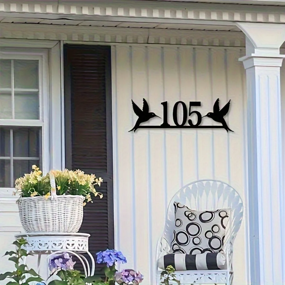 Handmade Solid Rustproof Bird Shape Metal House Number Sign Customizable Indoor Outdoor Holiday Present