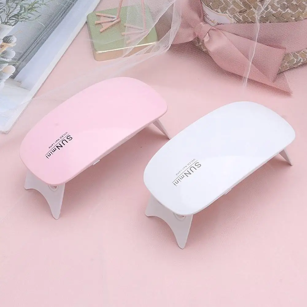 Mini máquina secadora de uñas de gama alta, 6W, portátil, 6 LED, lámpara UV para manicura, uso doméstico, lámpara de uñas para secar barniz con USB C D3R0