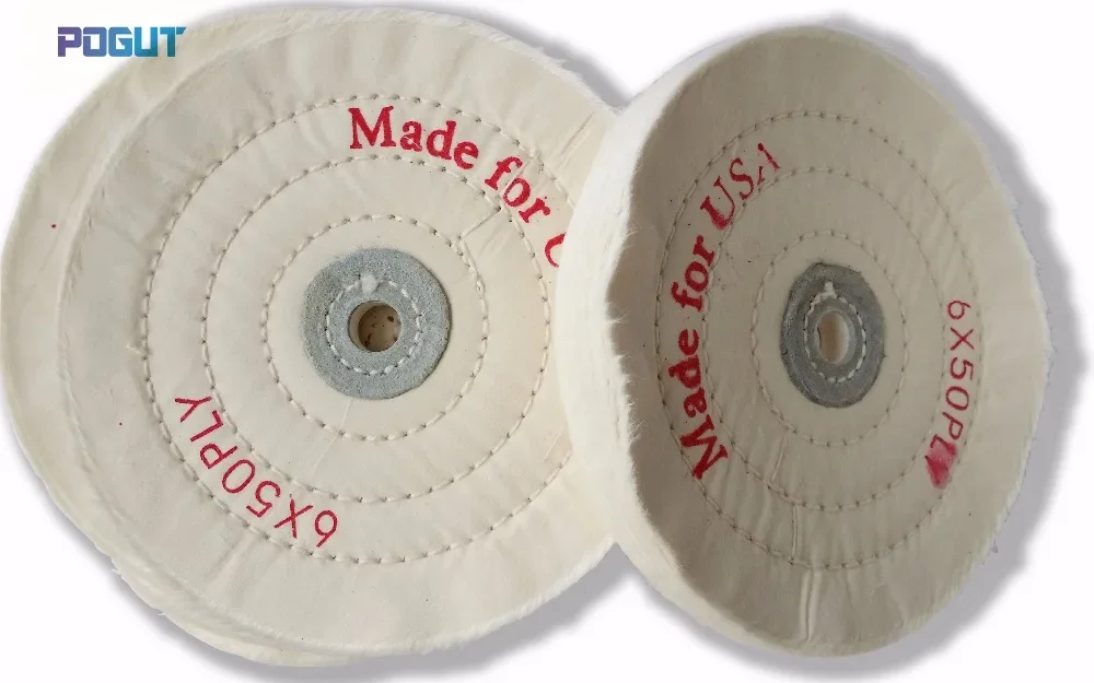 50PLY, White Cotton Stitch Buffing Cloth Wheel Polishing Pad for Polishing Jewelry