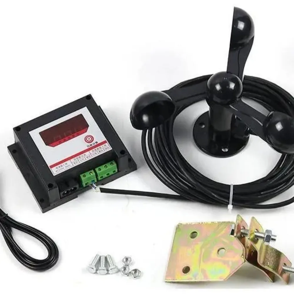 2 set High Precision Tower Crane Anemometer Intelligent Wind Speed Alarm With 8M Standard Cable