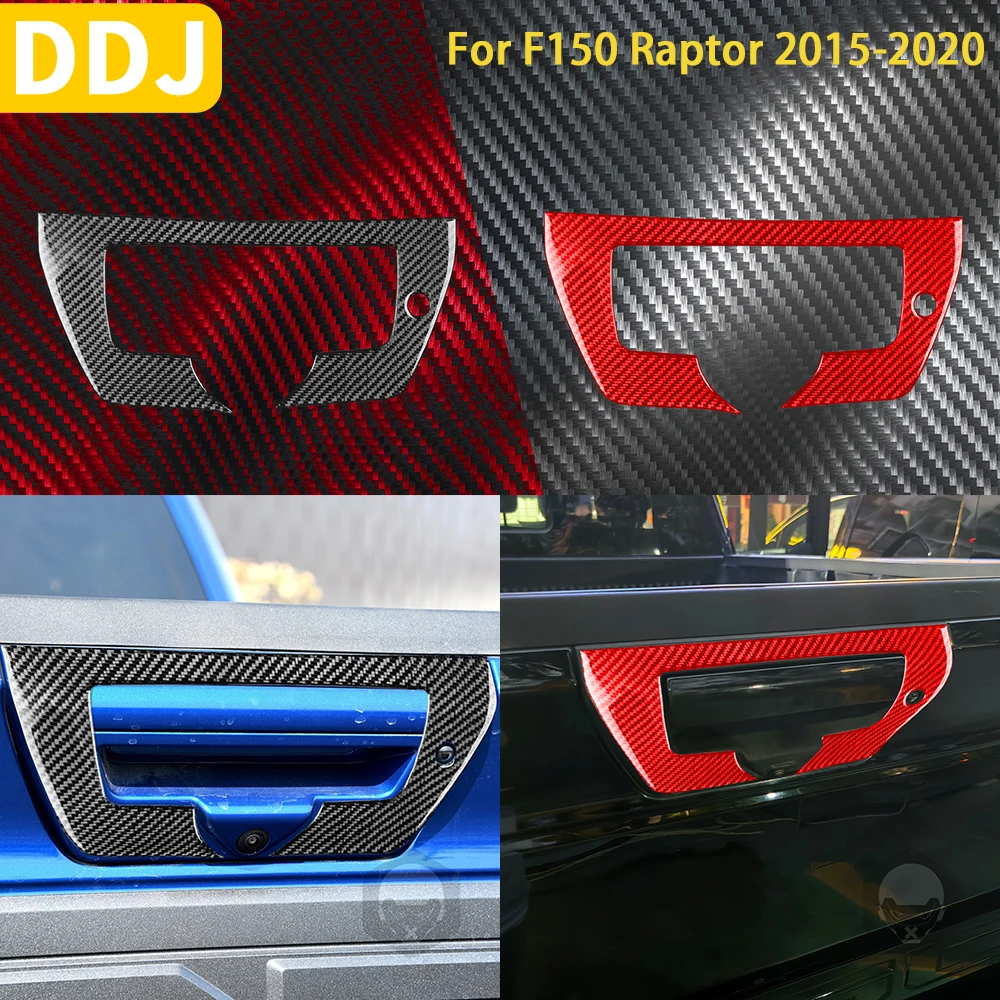 

For Ford F150 Raptor 2015-2020 Accessories Carbon Fiber Exterior Trunk Switch Cover Trim Sticker Decoration