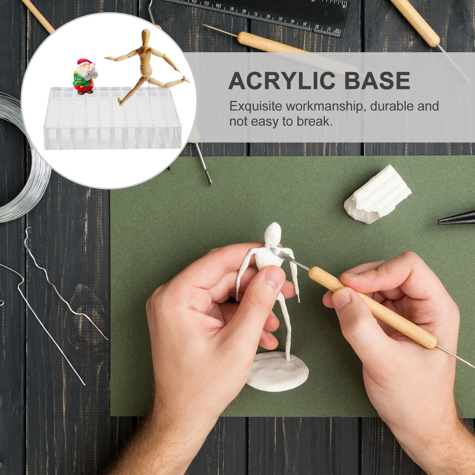 

1pc Acrylic Base Display Stand For Clay Drying Rack Sturdy Figure Holder Board Clay Figure Rack Board Craft Tool Storage Display