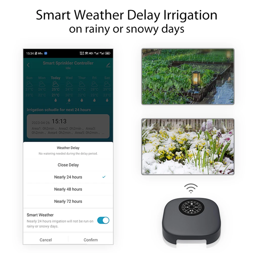 Tuya Smart Home 16 Zone Wifi Watering Timer Irrigation Sprinkler Controller Remote Access Weather Aware Timer Valve Alexa Google