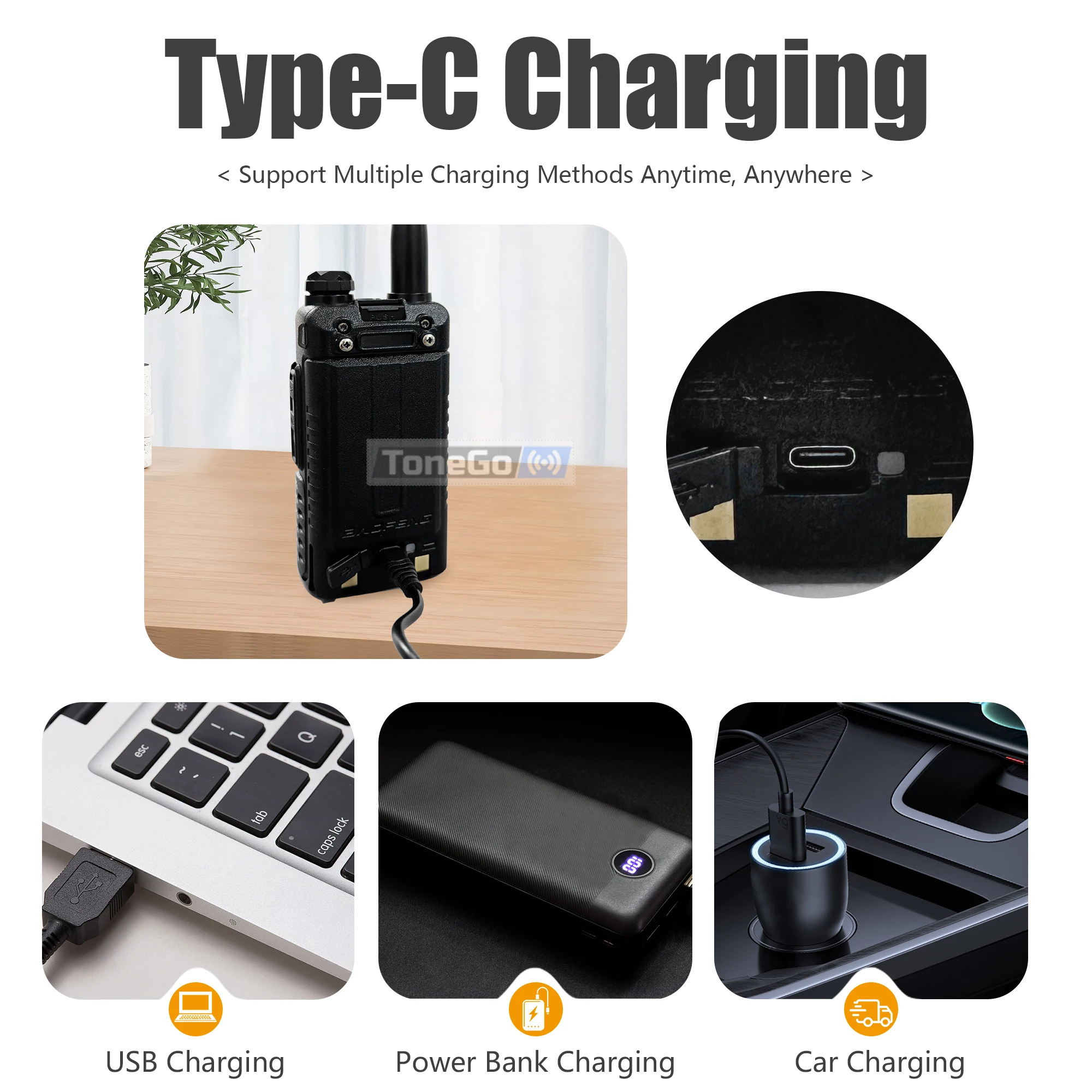 Baofeng UV-5RM Walkie Talkie 5RM 10W Multi-Band Wirless Copy Frequency Type-C Charger High Power NOAA  AM FM Ham Two Way Radios