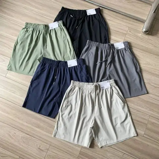 

Мужские летние модные шорты-бриджи из дышащей ткани с эластичным поясом, однотонные, для влажной среды