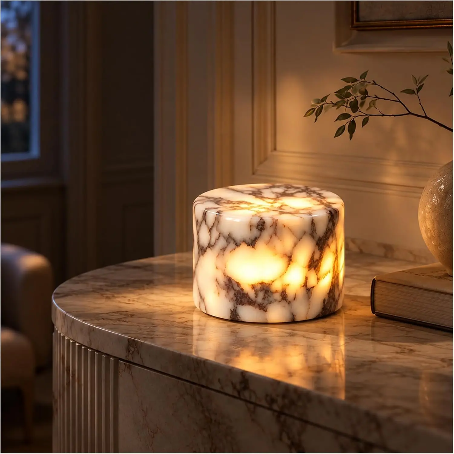 Wireless Charging Desk Lamp Natural Marble Touch Desk Light Bedroom Bedside Night Lamp Dining Table Atmosphere Decorative Lamp