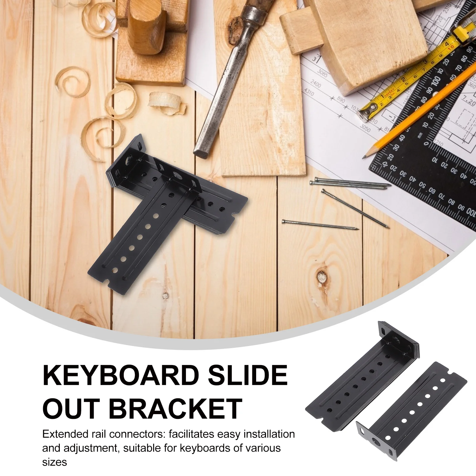 

1 set 1 Set Keyboard Rail Fittings Extended Track Connectors Durable Drawer Slide Brackets For Smooth Noise Reduction Heavy Duty