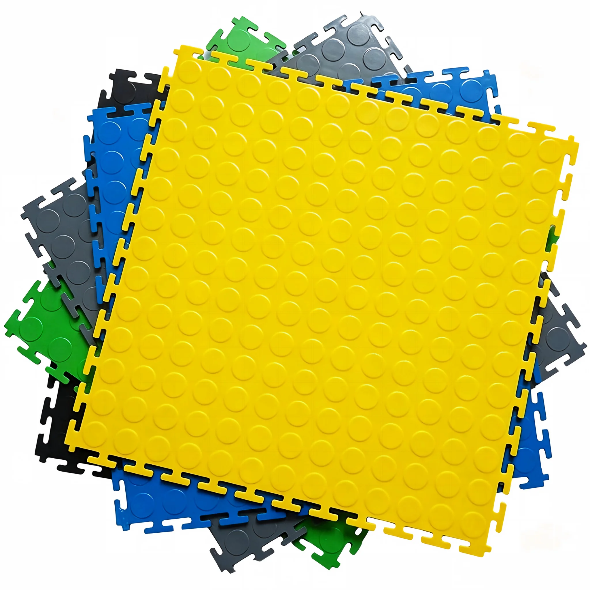 6mm Thick PVC Waterproof Eco-Friendly Anti-Scratch Anti-Slip Modular Floor Tiles Click Lock Installation for Indoor Garage