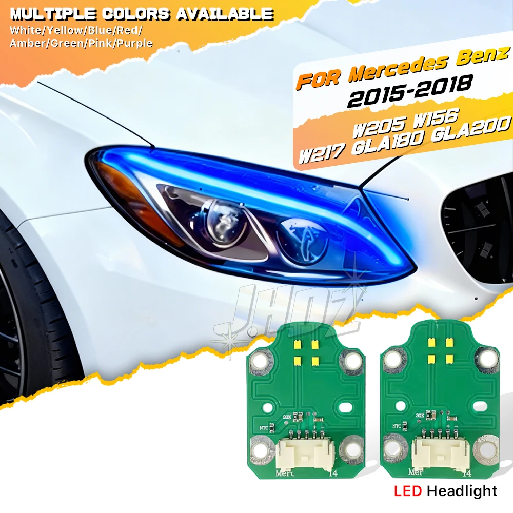 

Yellow Blue Angel Eyes DRL LED Boards For Mercedes Benz C class W205 W156 W217 GLA180 GLA200 Daytime Running Light A2059060601
