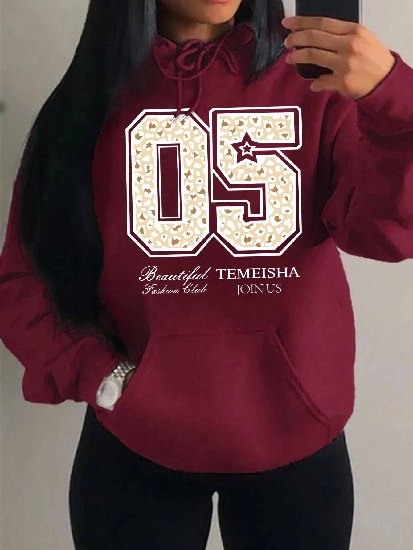 Sudadera con Capucha para Mujer, Diseño Creativo con Estampado de Leopardo 05, Informal, de Forro Polar, Holgada, con Bolsillo, Cómoda, Estilo Y2K