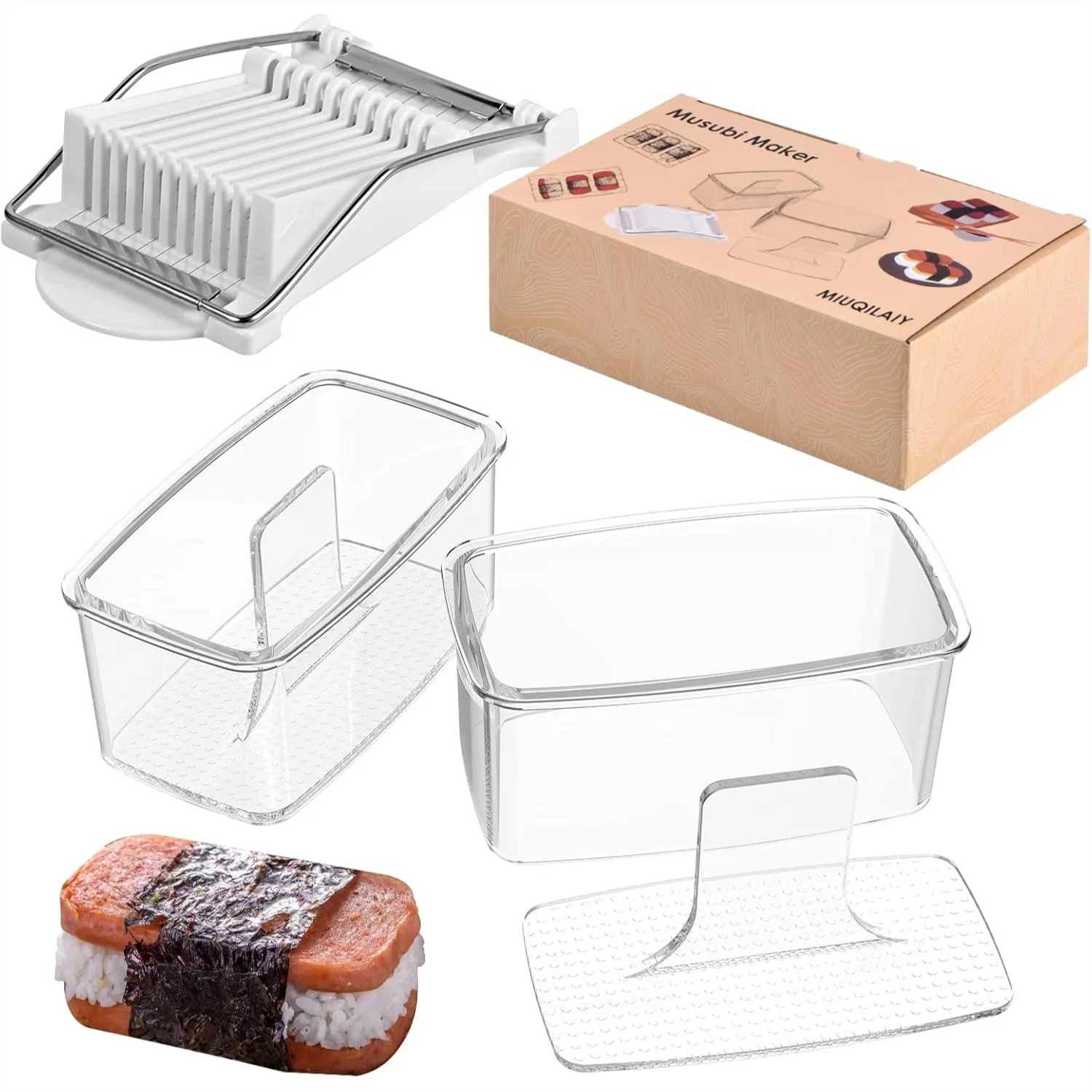Kit para Hacer Musubi con Cortador de Carne, Molde Antiadherente para Onigiri, para Musubi Hawaiano