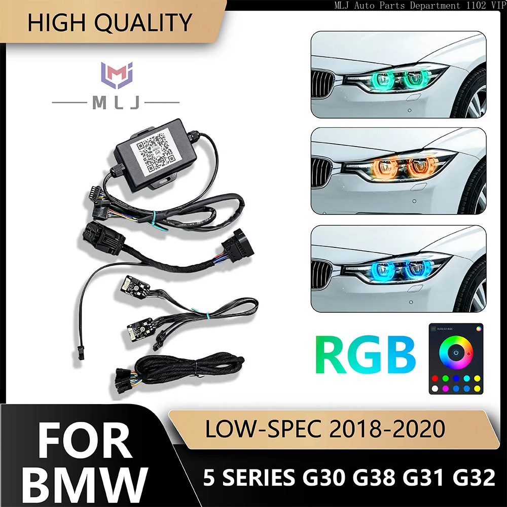 

RGB 63118491412 для BMW 5 серии G30 G38 G31 G32 2018-2020, комплект внутренней проводки Plug and Play для моделей с низкой комплектацией, автомобильные аксессуары