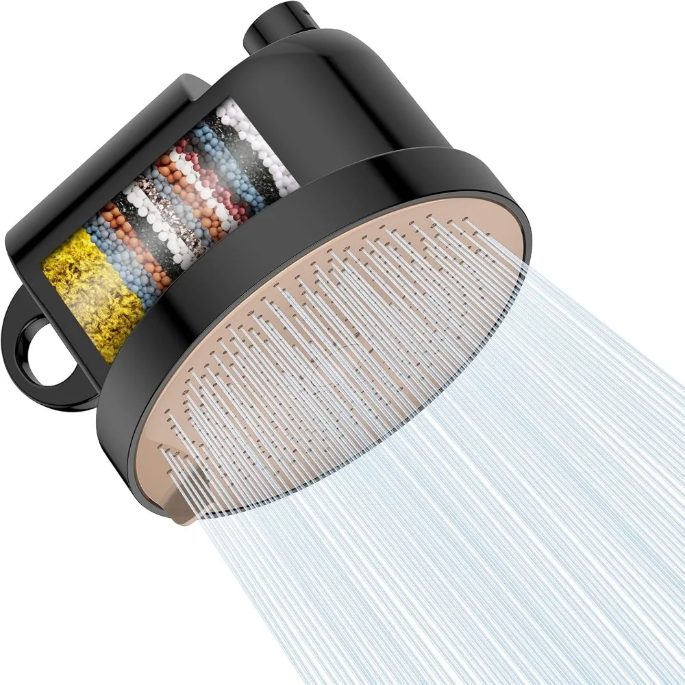 

5-Mode High-Pressure Shower Head with Hard Water Filter for Easy Bathroom Installation and Replacement