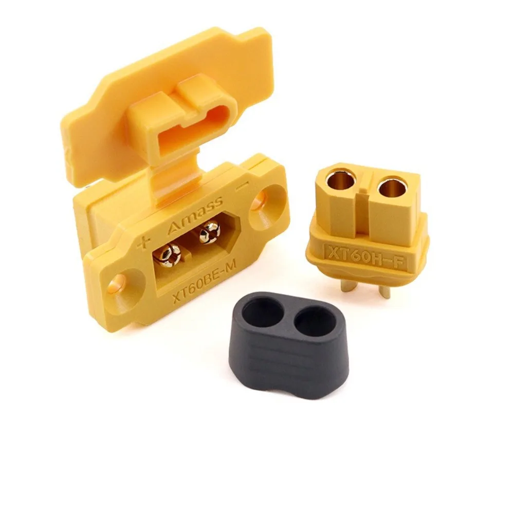 Amass XT60BE-M-F Connector East to Install Portable XT60BE Male Plug Black Yellow with Cover Female Plug for RC FPV Motor ESC