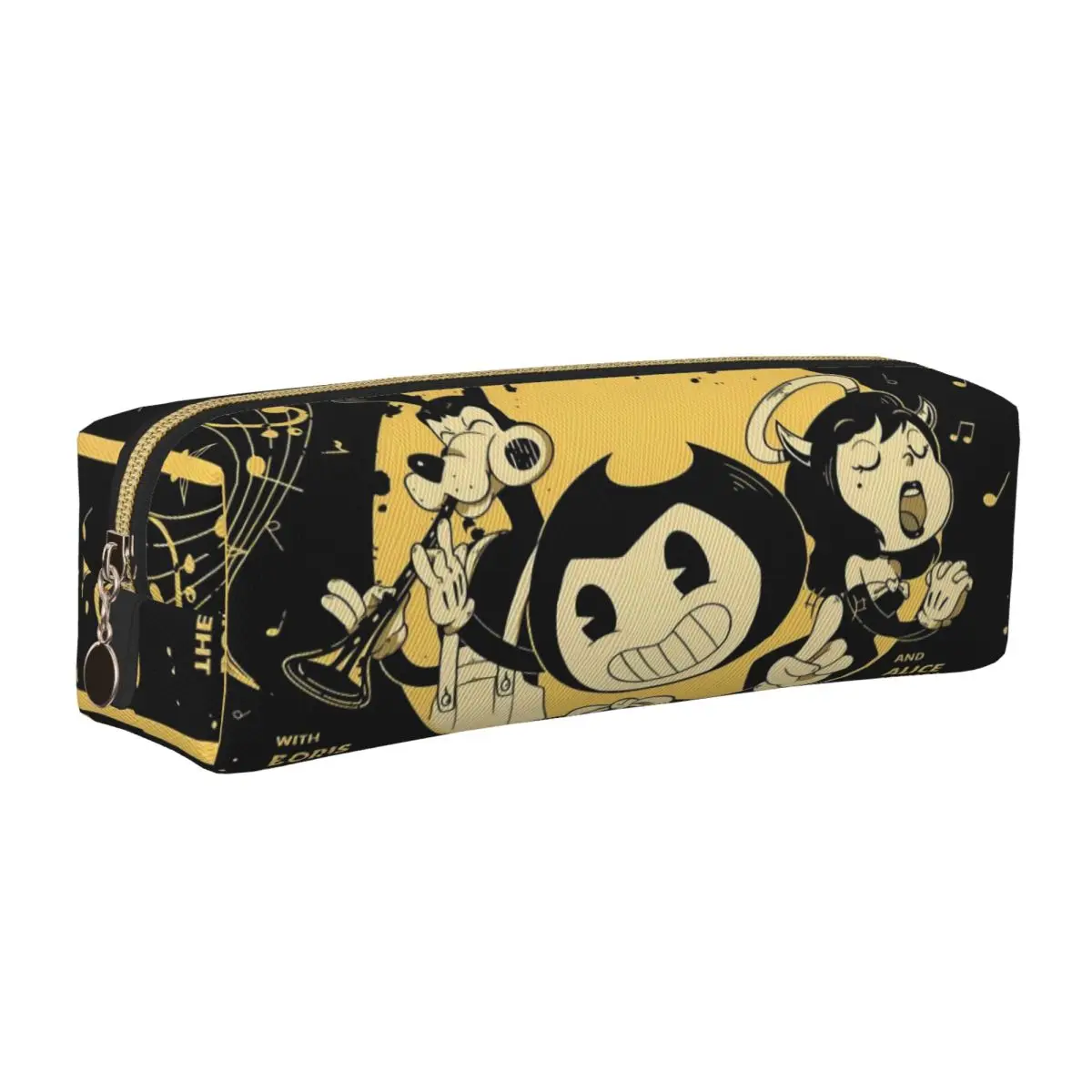 New Bendy And The Dark Revival Pencil Case Games Band Pencil Pouch Pen Box for Student Bag School Supplies Zipper Stationery