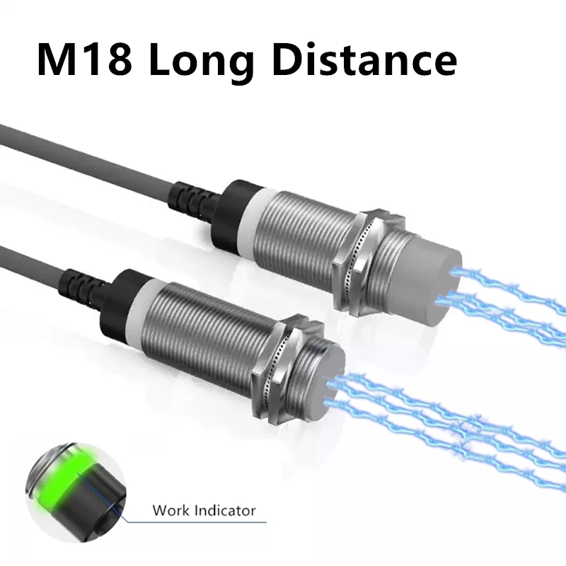 M18 Industrial Long Range M18 Series Limit Switch Distance 16mm Non-Flush 12V Metal Inductive Proximity Sensor for Counting