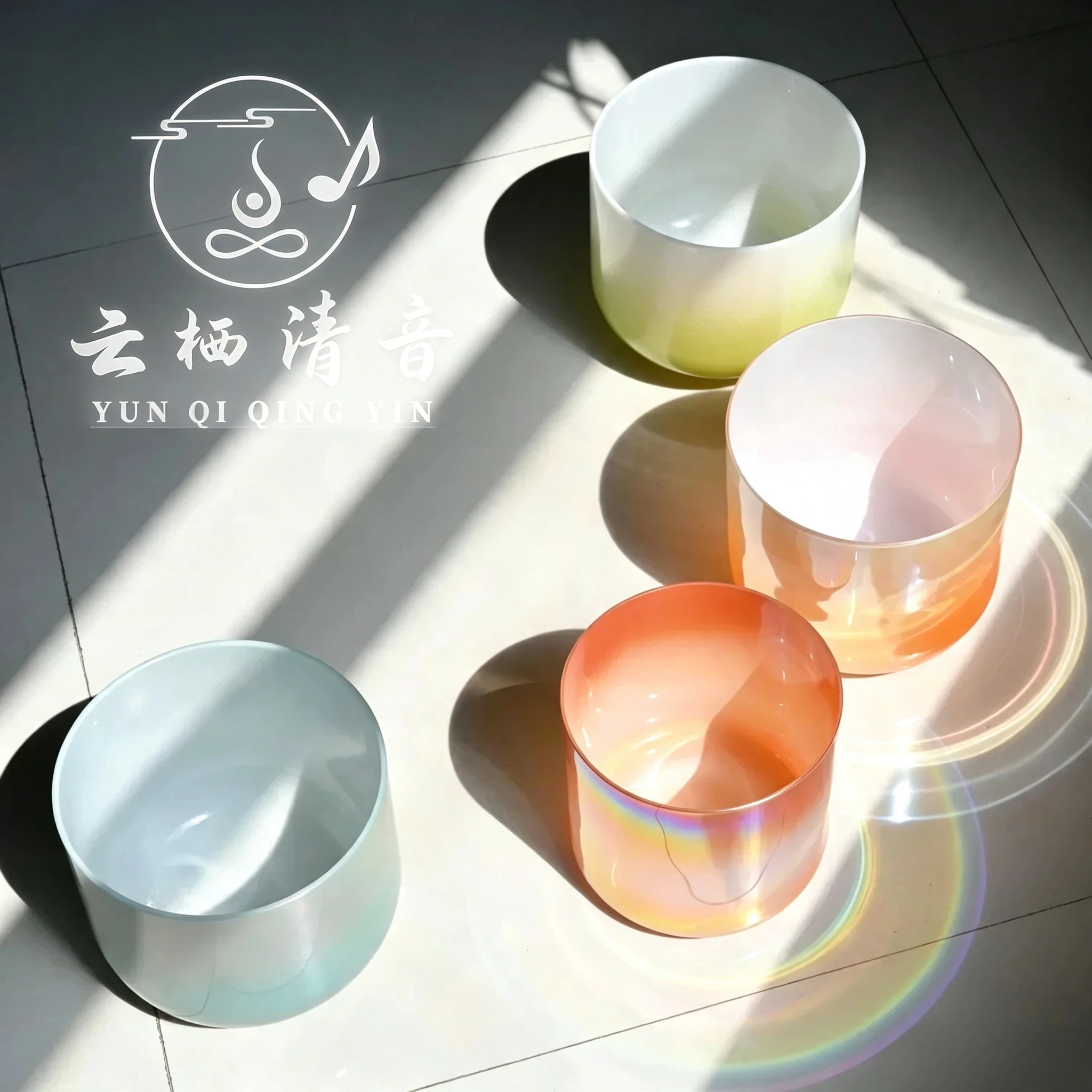 Yunqiqingyin Alchemy Empyrean 432Hz Quartz Crystal Singing Bowl Set Chakra Yoga Meditation Healing Crystal Harp Bowl Including Mallet And Carrying Bag