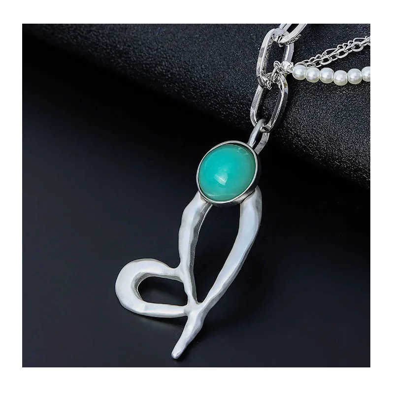 

Popular Female Love Pearl Fashion Jewelry Retro Simple Alloy Collarbone Short Necklace