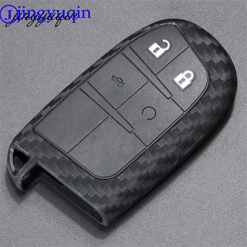 jingyuqin Car Key Case Cover Fibler Silicone For Dodge Journey Charger for Jeep Renegade Grand Cherokee for Chrysler 200 300