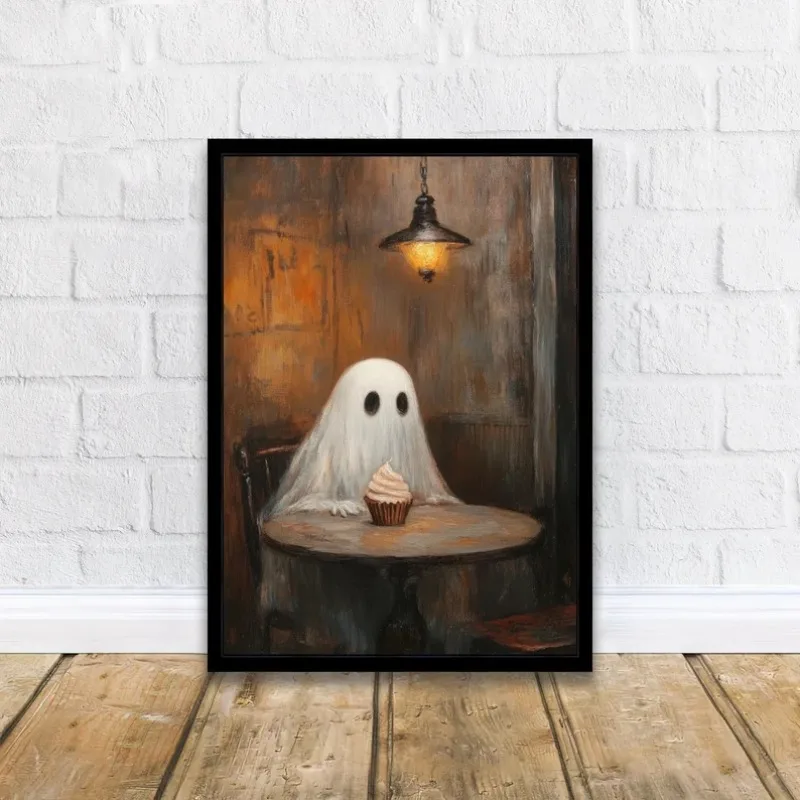 

Постер на холсте в стиле ар-деко с изображением призрака и свечей, без рамы, для Хэллоуина, настенный декор для дома, гостиной, вечеринки