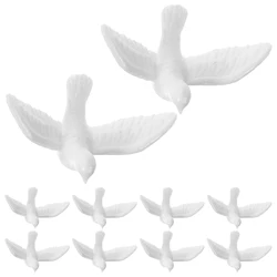 10pcs Bird Pigeon Miniature Garden Mini Dove Statue Mini Pigeon Decor Artificial Pigeon Model Simulated White Dove Model Statue