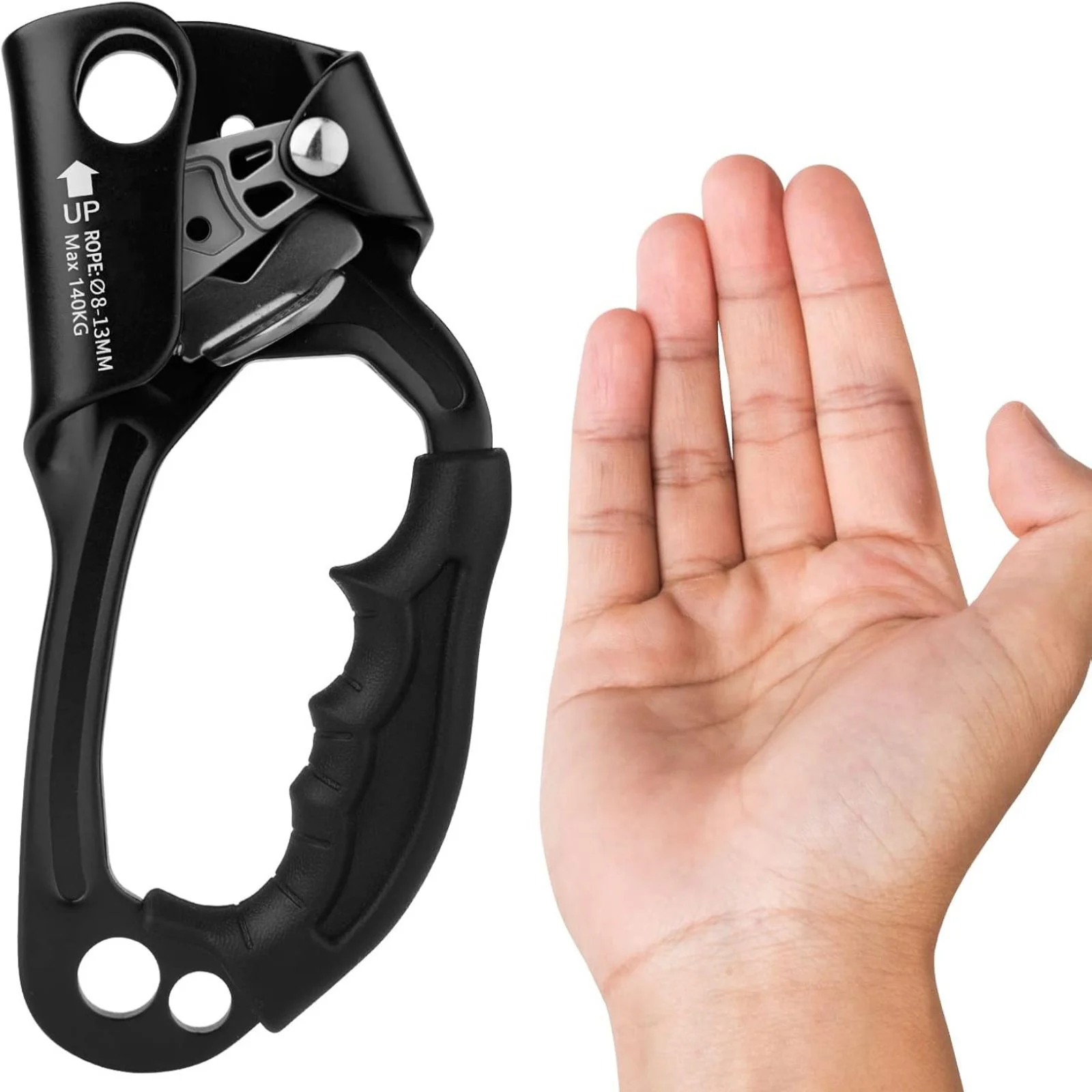 في الهواء الطلق تسلق الصخور اليد الصاعد تصاعدي جهاز تسلق الجبال مقبض الصاعد اليد اليمنى تسلق حبل أداة ل 8-13 مللي متر والعتاد حبل #4