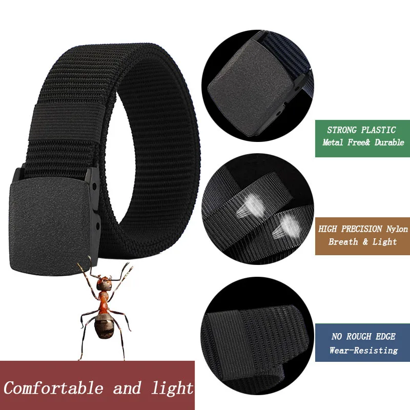 Mens Nylon Webbing Belts Canvas Casual Fabric Tactical Belt High Quality Accessories Jeans  Waist Strap HB041