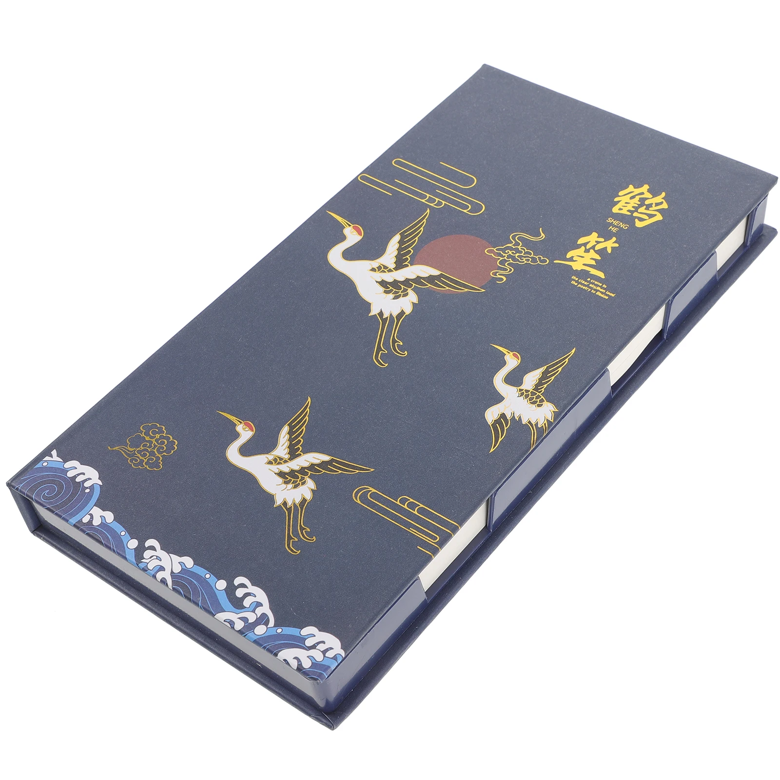 Adhesive Notes Set Chinese Style Memo Pads Crane Pattern Notepad Office School Supplies Double Sided Sticky Elegant Gift Ideas