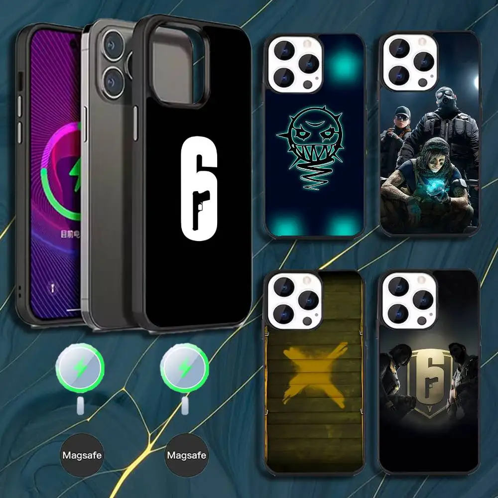 

Rainbow S-Six S-Siege Phone Case For iPhone 16,15,14,13,12,11,Pro,Max,Plus,Mini,Magsafe,Magnetic Wireless Charging Case