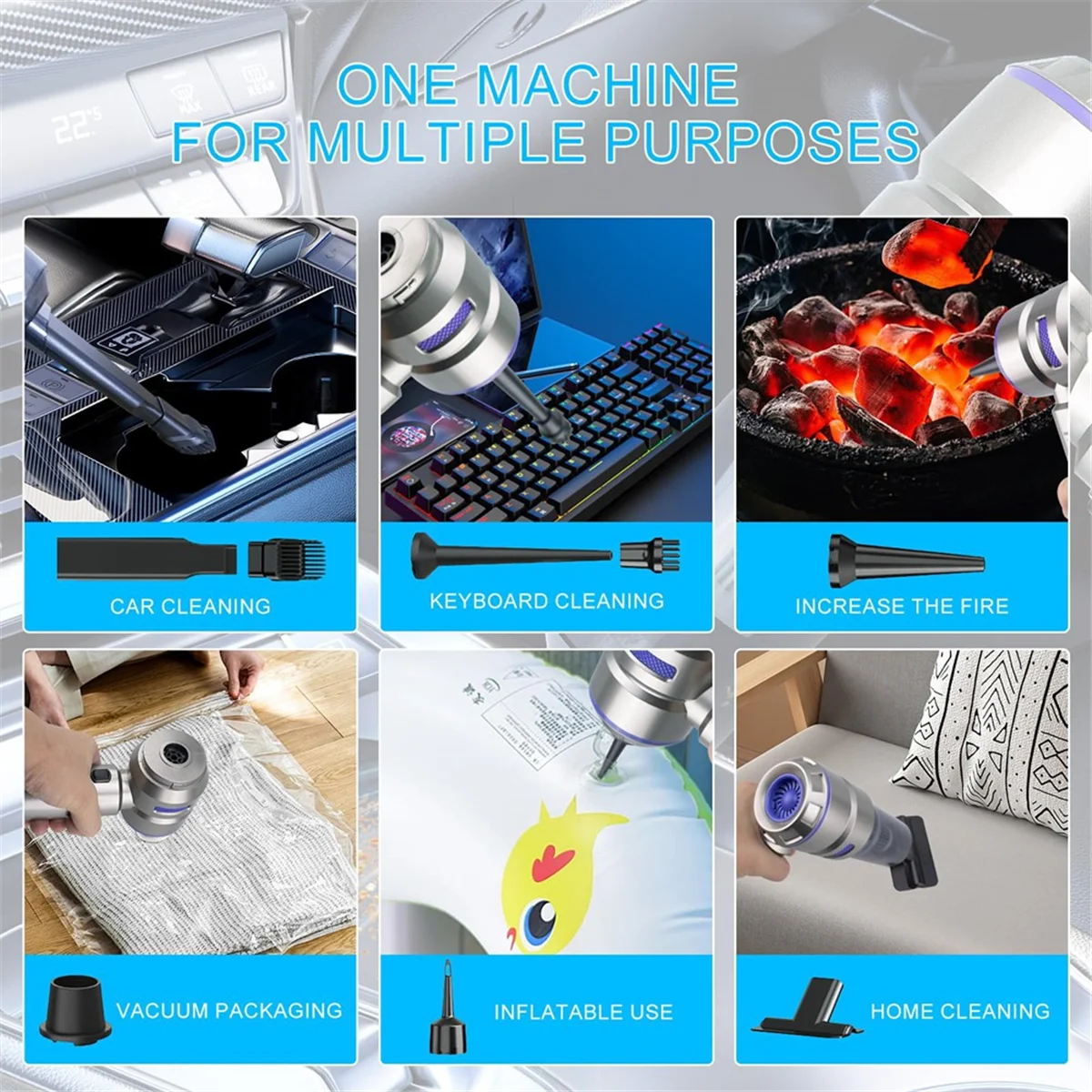

Unique Vacuum Portable Cordless,21000Pa Powerful Hand Held Vacuum Cleaner with Brushless,4in1 Mini Vacuum Cleaner for Car,Home