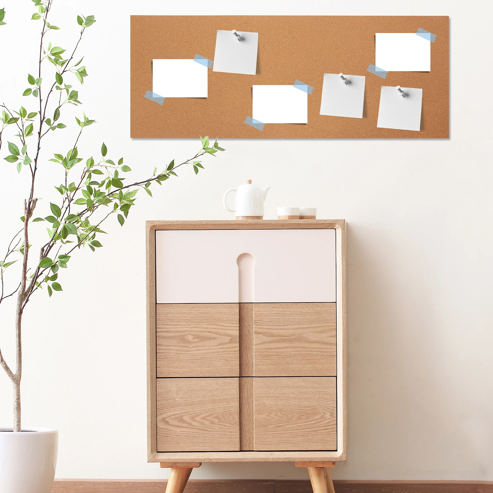 Rolka tablicy korkowej: Samoprzylepna, gruba tablica korkowa do powieszenia na ścianie, tablica ogłoszeń do biura, domu, szkoły, rękodzieła DIY