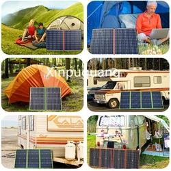 Foldable Solar Panel 30W 50W 60W 80w 100W 150w 200W Portable Photovoltaic Solarpanel for Hiking Power 12v battery Charger