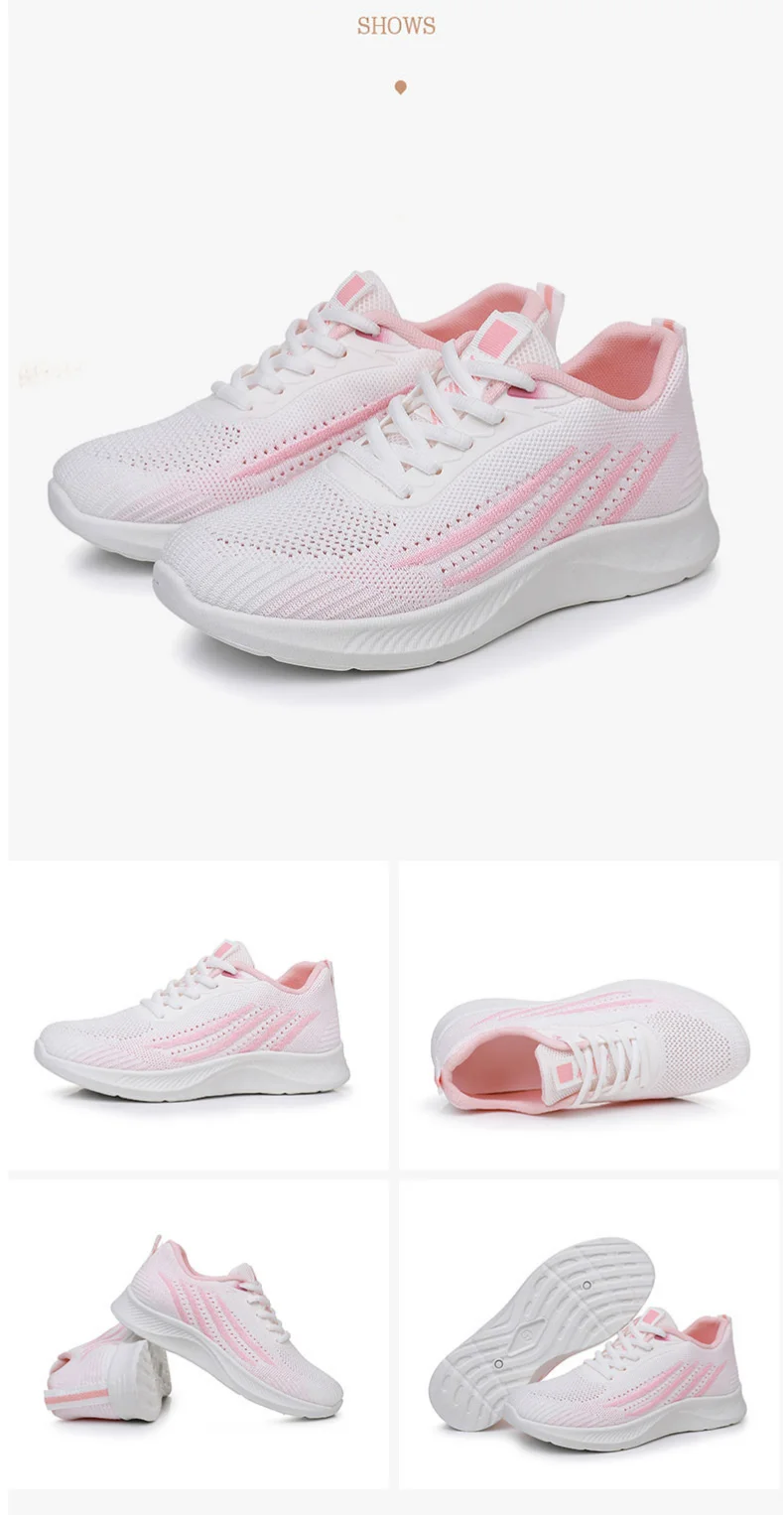 Atmungsaktive Sportschuhe aus Mesh für Damen, leichte und bequeme Sportschuhe mit weicher Sohle, Damen-Schnürschuhe für Freizeitaktivitäten und zum Laufen. – Detail 2