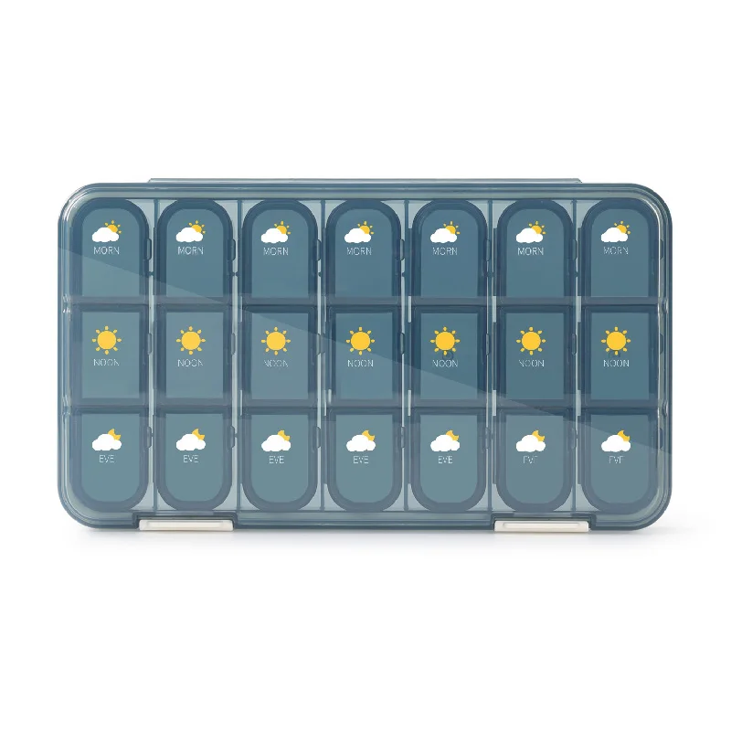 Portable 21/28 Grids Weekly Pill Box Medicine Dispenser Tablet Organizer Storage Boxes 7 Days Compartment Pills Case Container