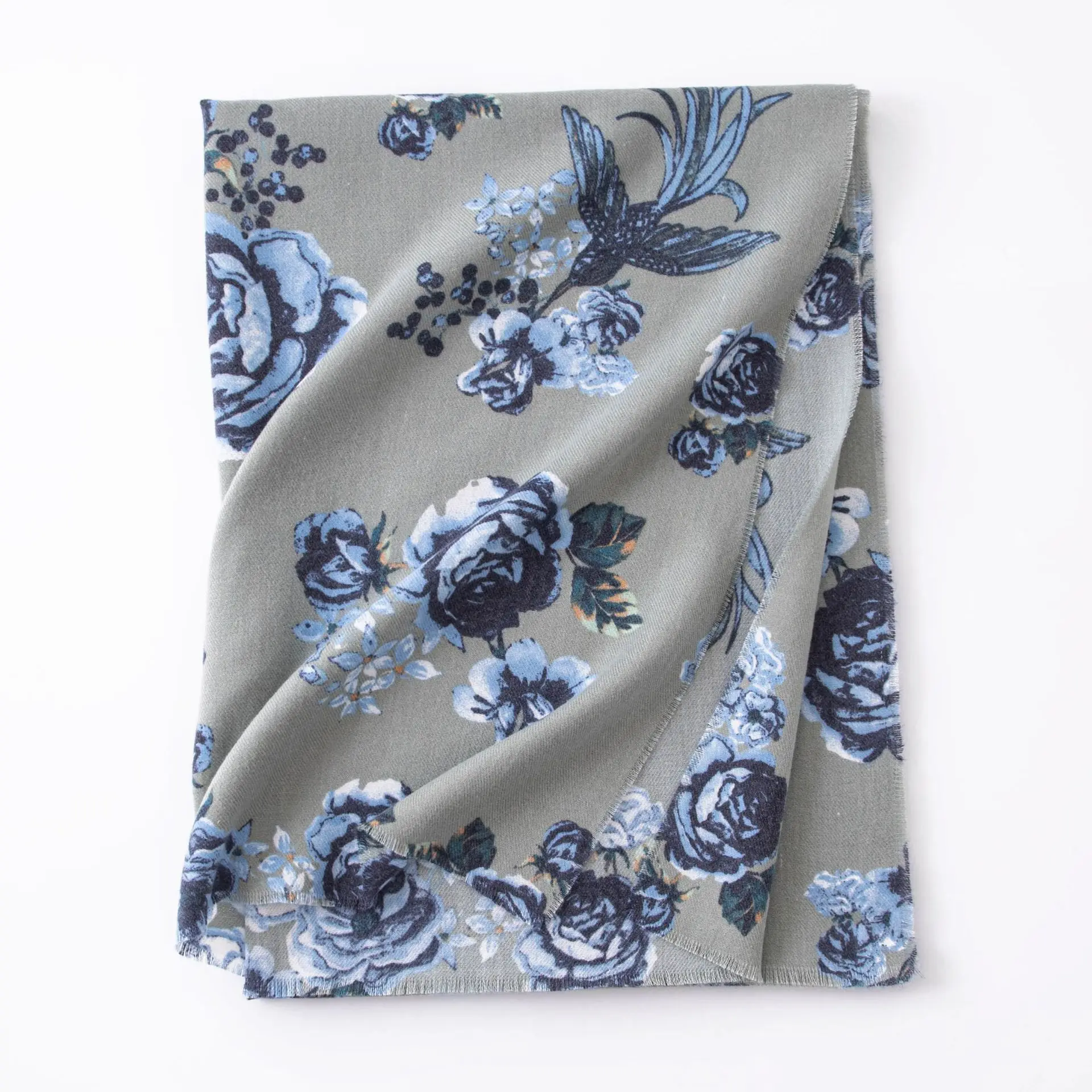 الخريف والشتاء روز طباعة تقليد الكشمير شرابة شال، الأوروبية والأمريكية الجديدة التنقل الدافئة الفاخرة المرأة وشاح