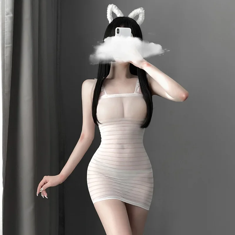 

2021 exotic clothes Women's Sexy Lingerie Open Crotch babydolls Lady Crotchless Lace Sexy Dress Cosplay Exotic costumes Uniform