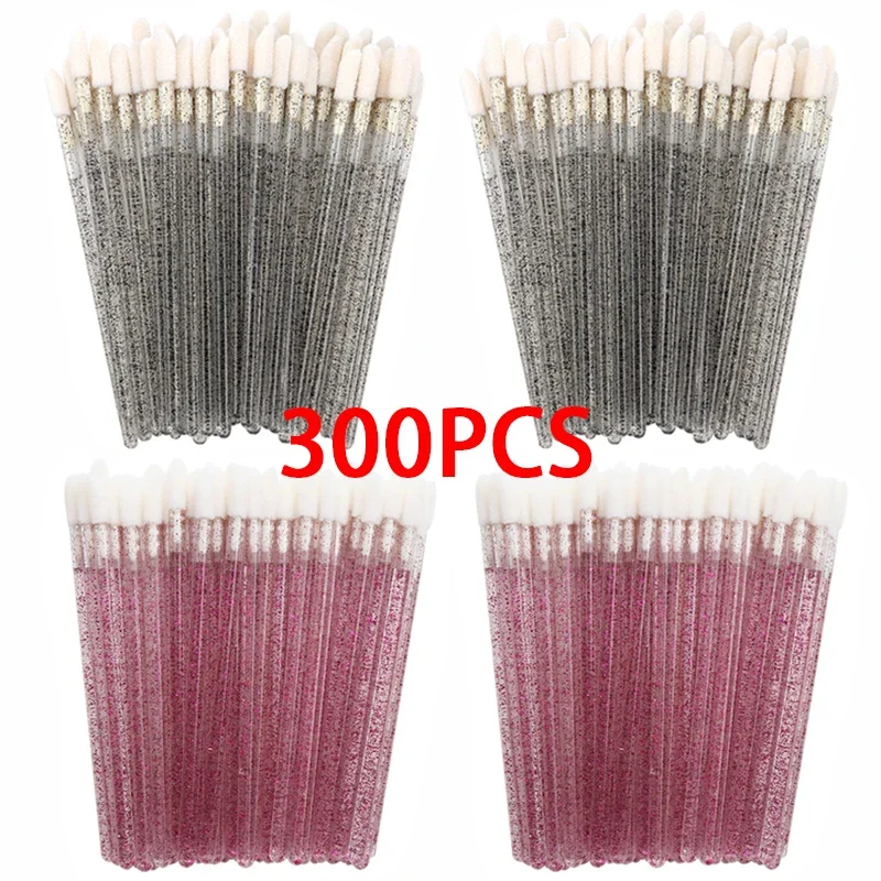 100/300 Uds aplicador de lápiz labial varitas herramienta de extensión de pestañas al por mayor accesorios de belleza pincel de labios desechable pinceles de maquillaje